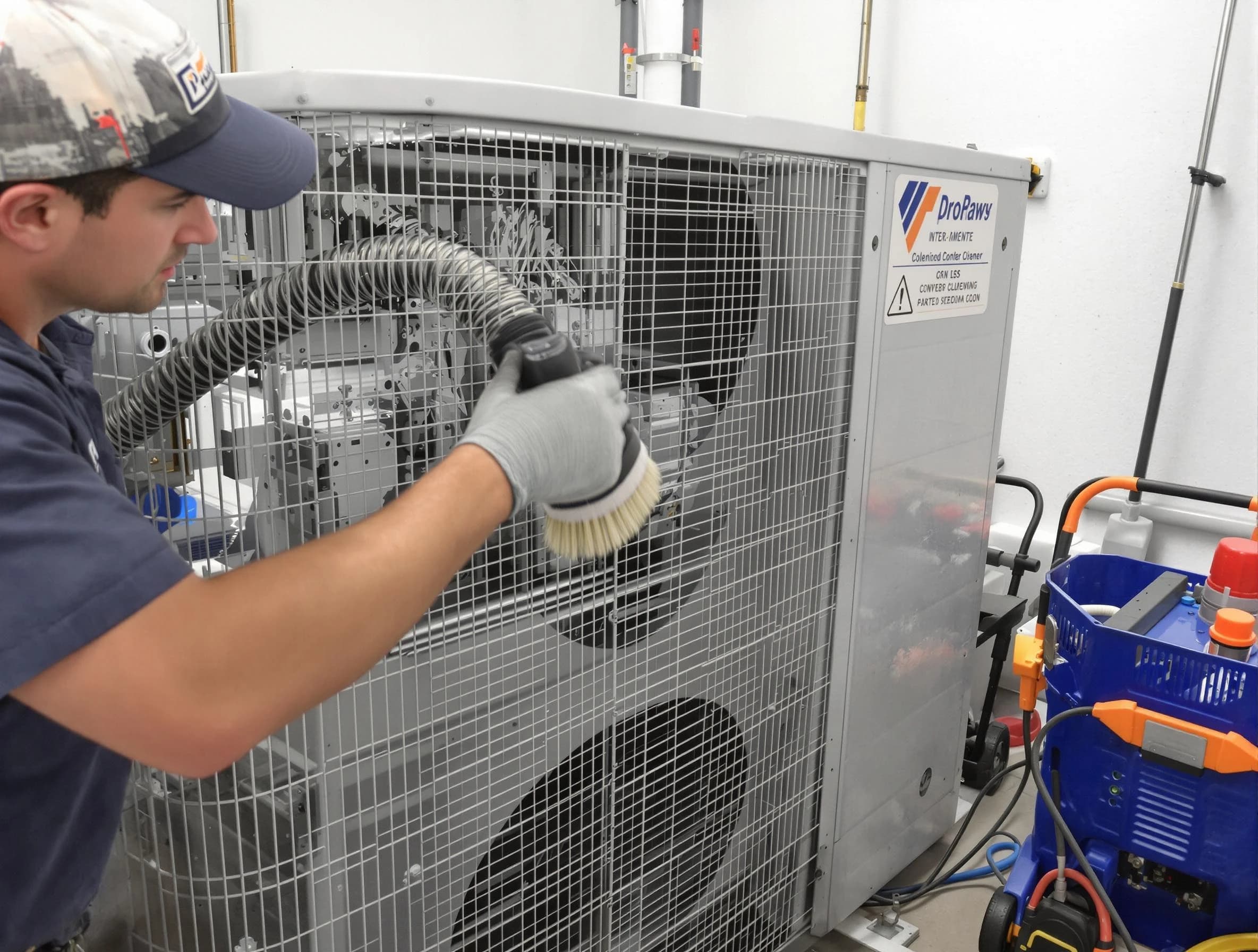 Plain City Air Duct Cleaning specialist performing precision AC coil cleaning for improved system performance in Plain City