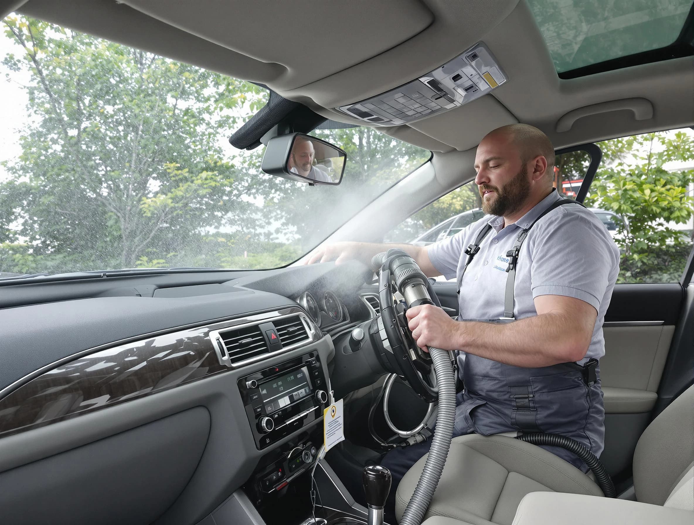 Plain City Air Duct Cleaning specialist performing professional car duct cleaning in Plain City