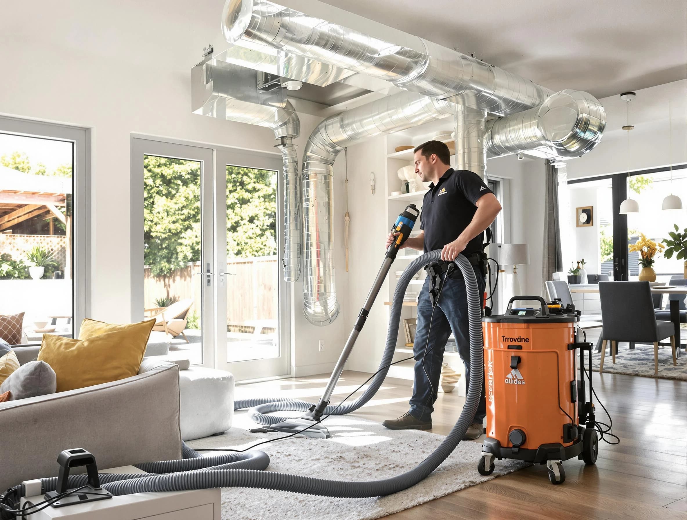 Plain City Air Duct Cleaning specialist performing thorough residential duct cleaning using advanced equipment in Plain City