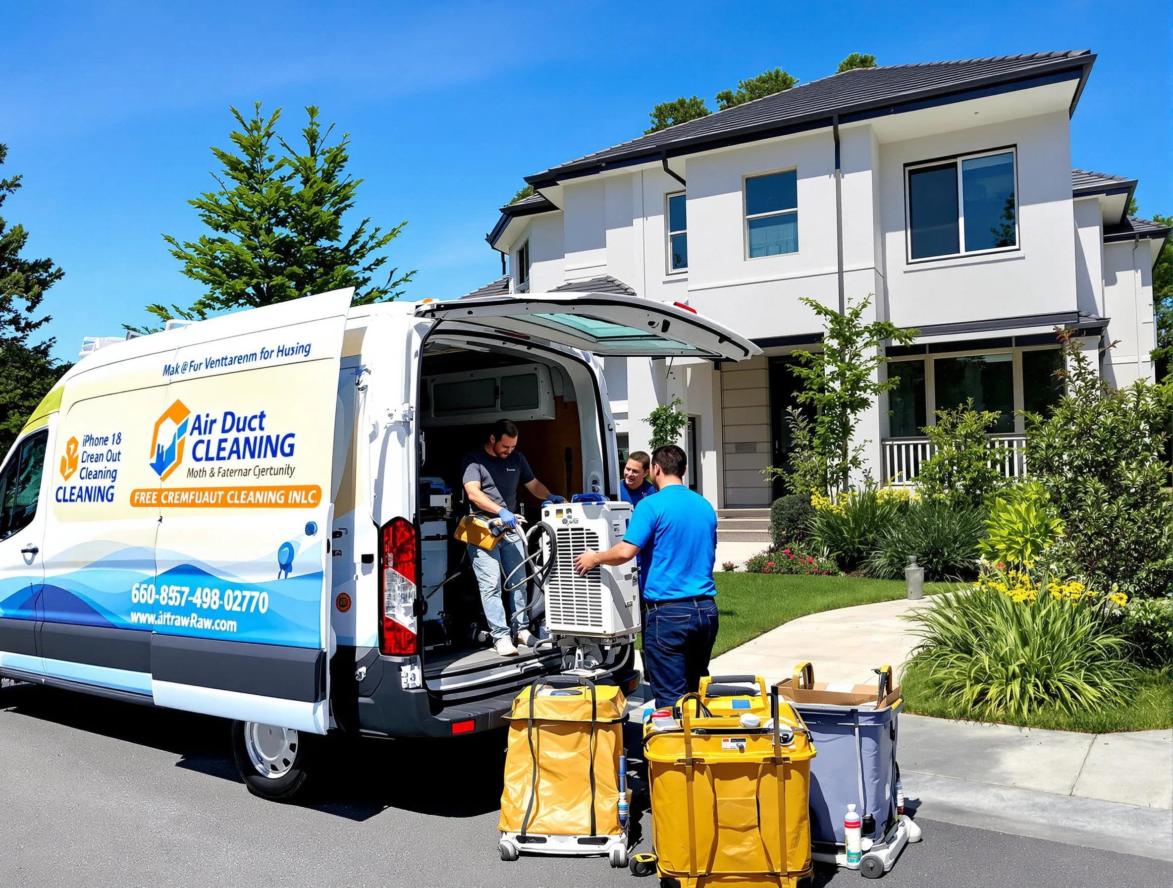 Plain City Air Duct Cleaning technician performing professional air duct cleaning in Plain City