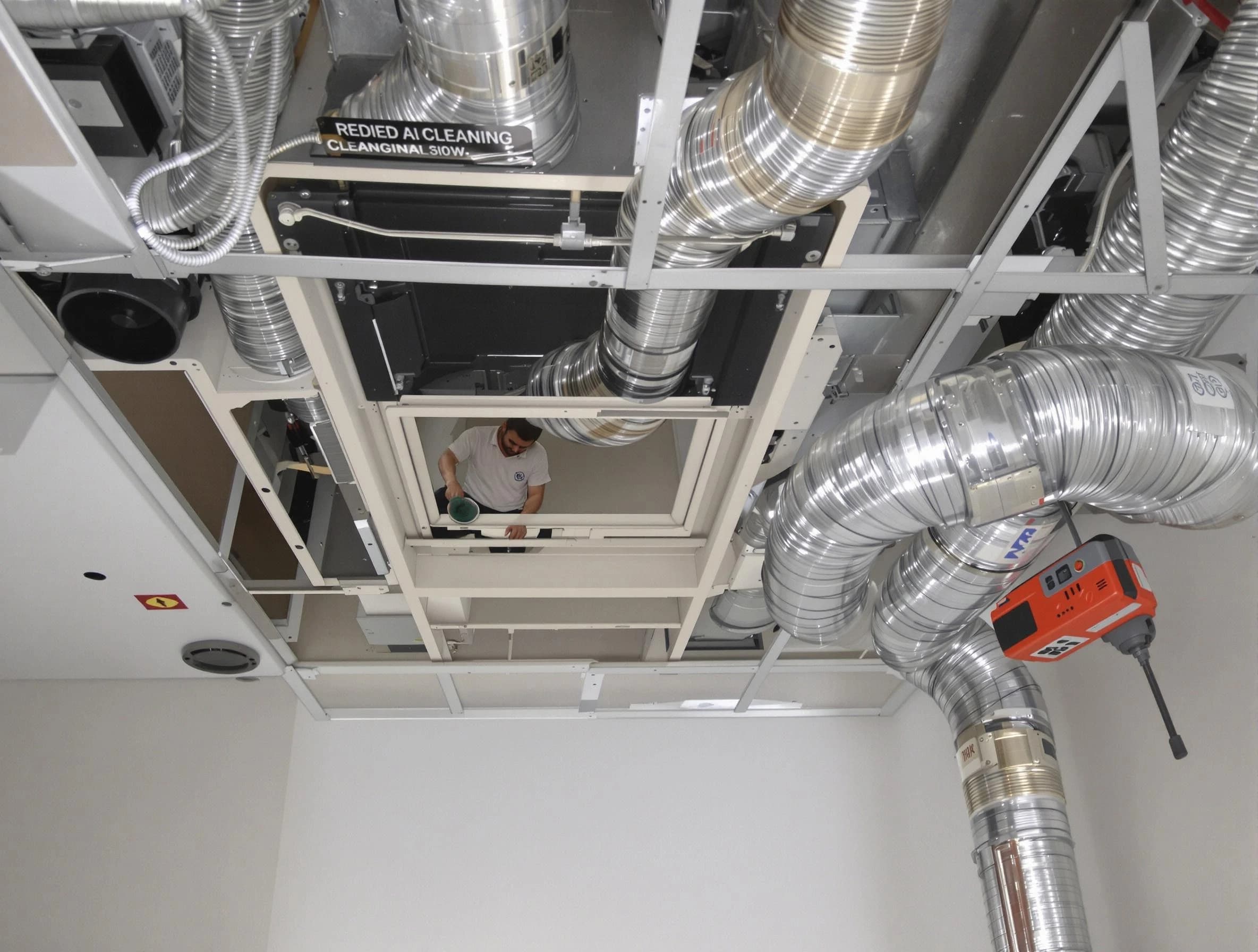 Plain City Air Duct Cleaning technician performing detailed central duct system cleaning in Plain City