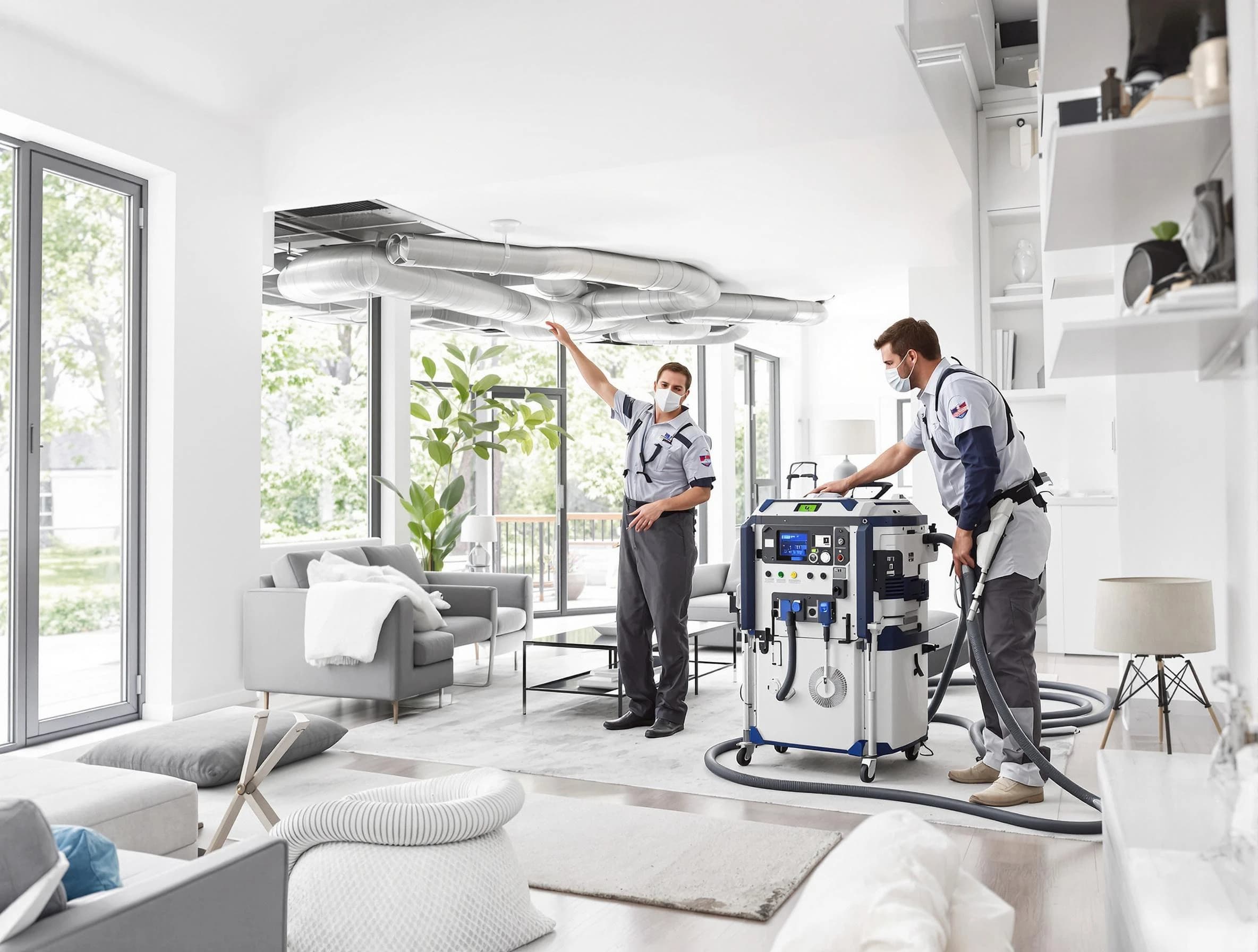 Plain City Air Duct Cleaning professional conducting pure air duct cleaning with state-of-the-art equipment in Plain City