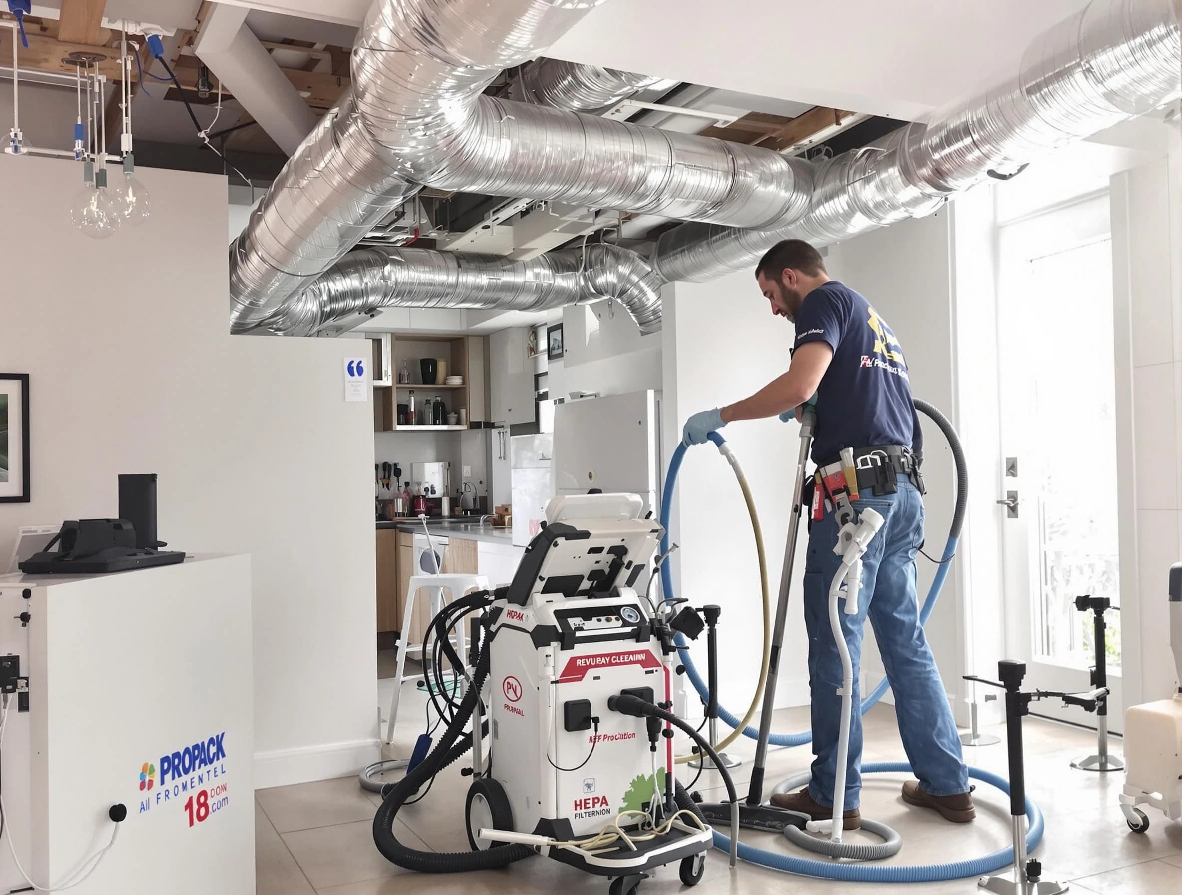 Plain City Air Duct Cleaning technician performing advanced pure duct cleaning with specialized equipment in Plain City