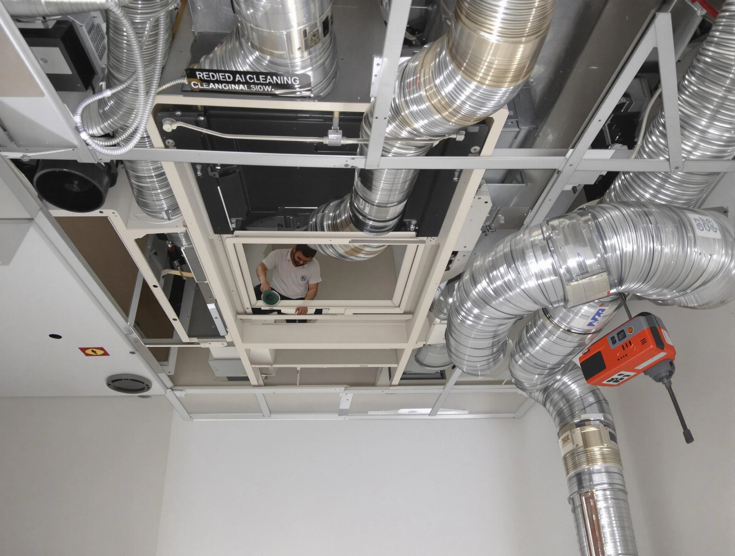 Plain City Air Duct Cleaning technician performing detailed central duct system cleaning in Plain City