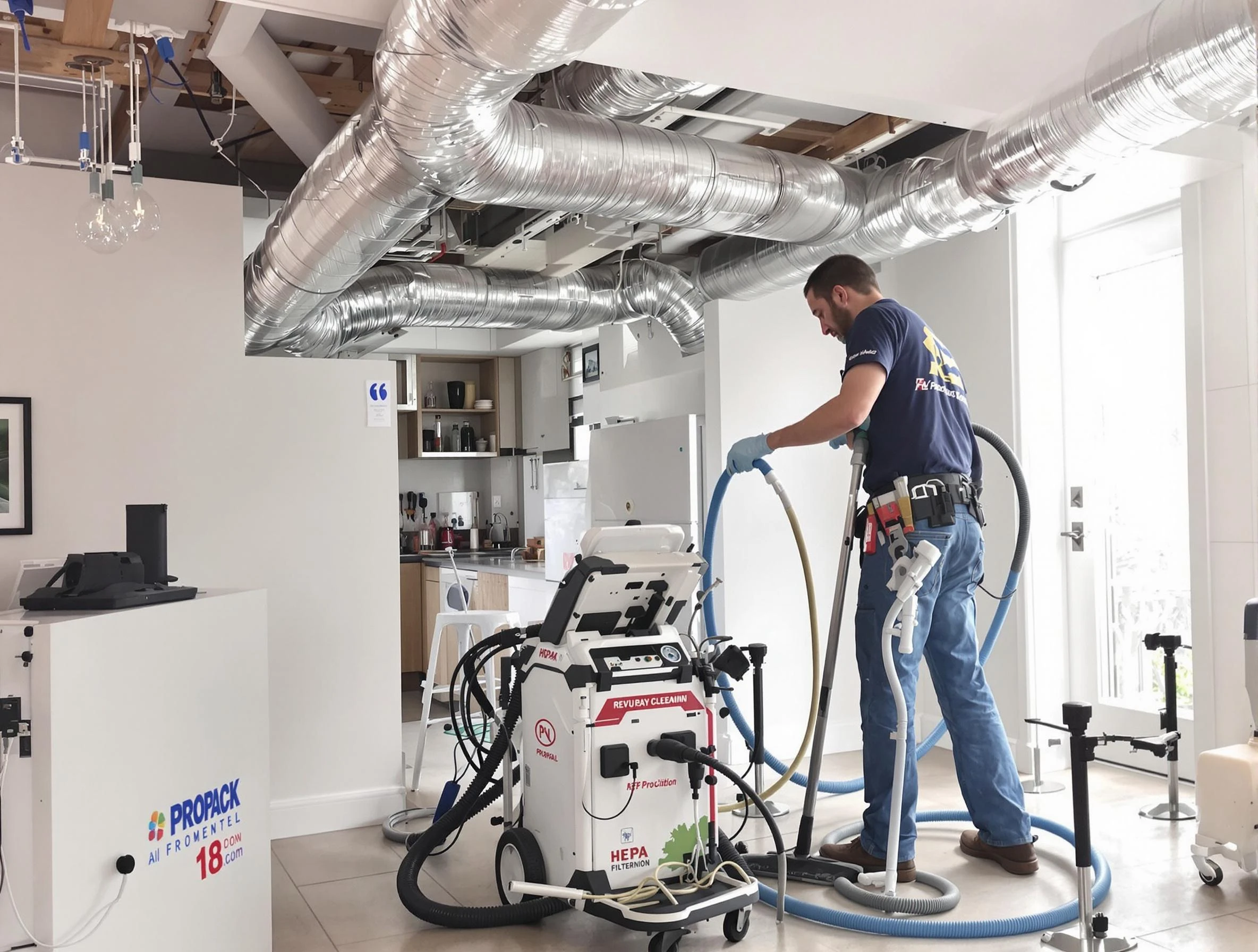 Plain City Air Duct Cleaning technician performing advanced pure duct cleaning with specialized equipment in Plain City