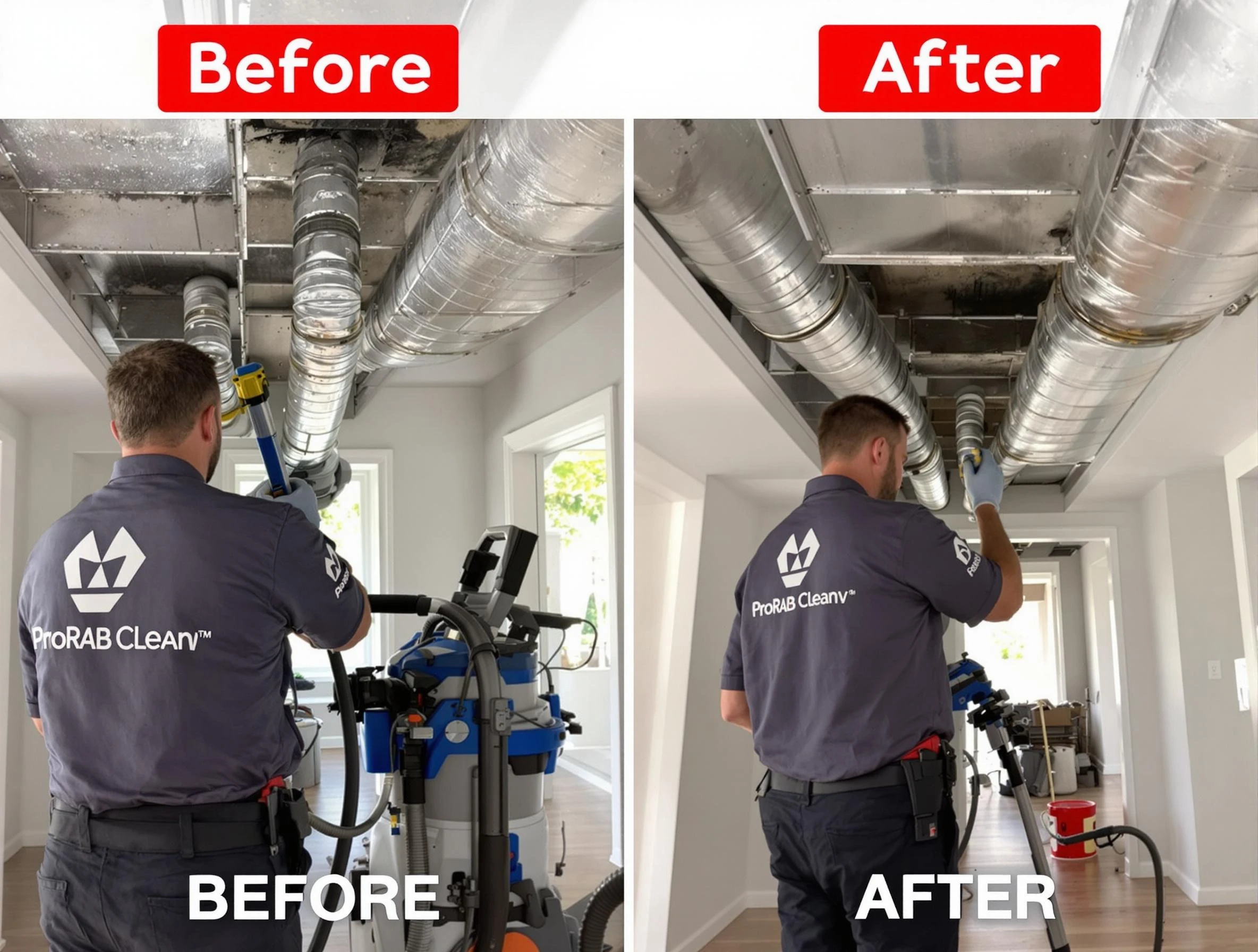 Plain City Air Duct Cleaning expert performing thorough residential duct cleaning in a Plain City home